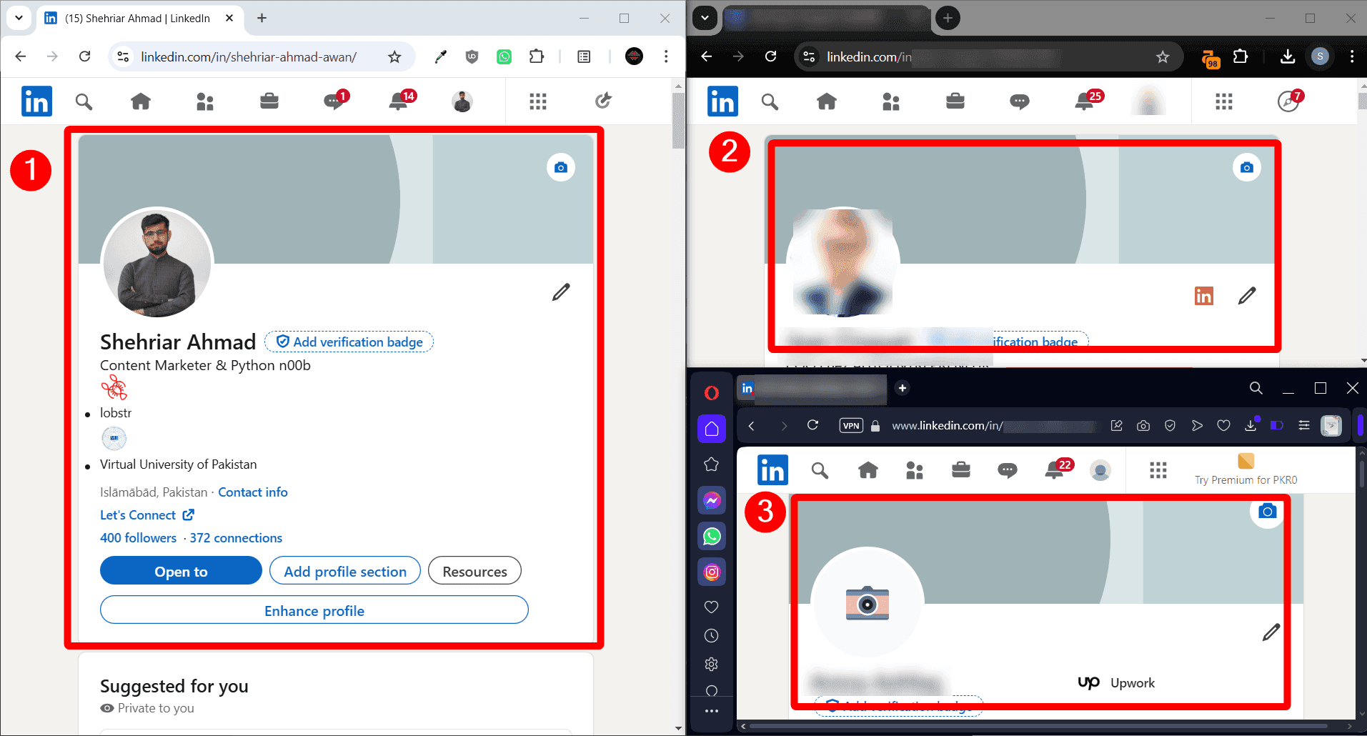 Multiple accounts in different browsers