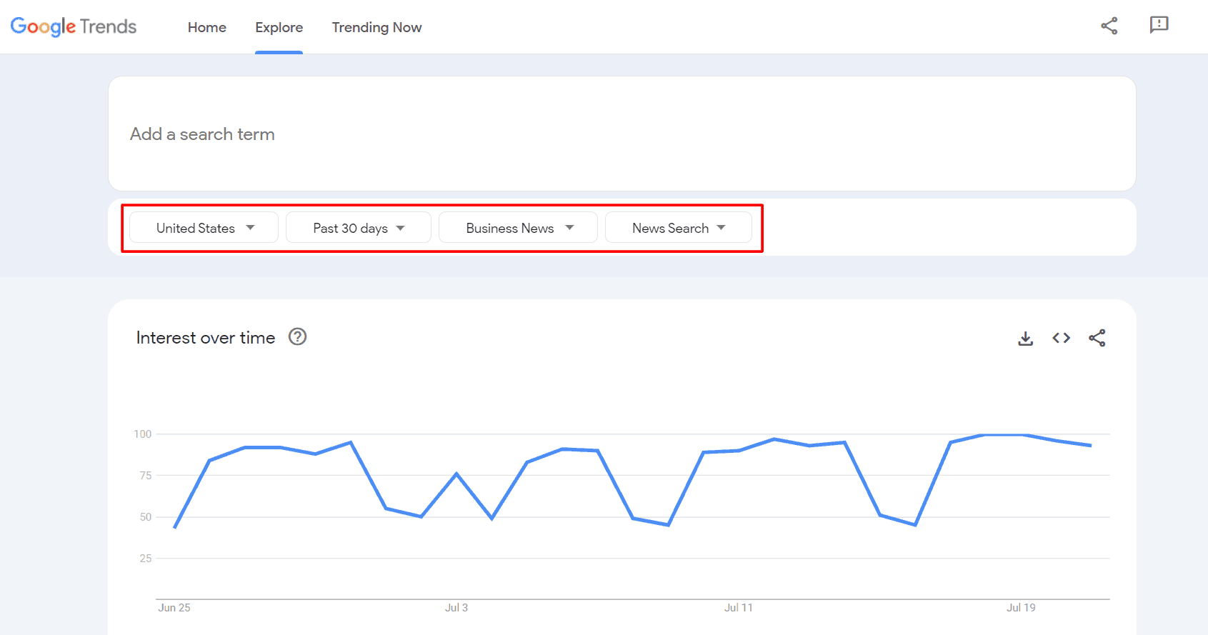 Get keywords from google trends