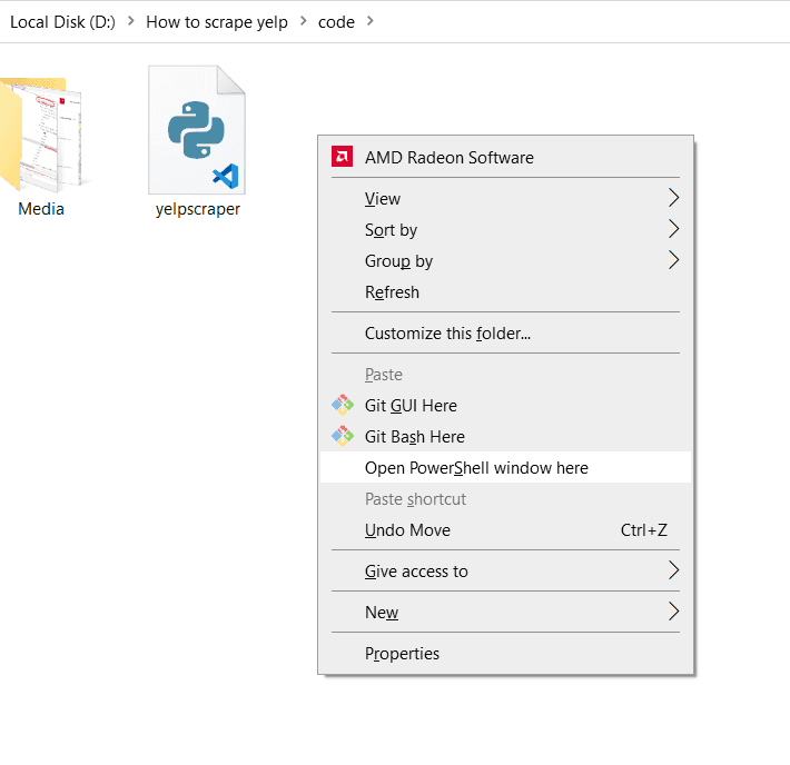 Open Windows powershell