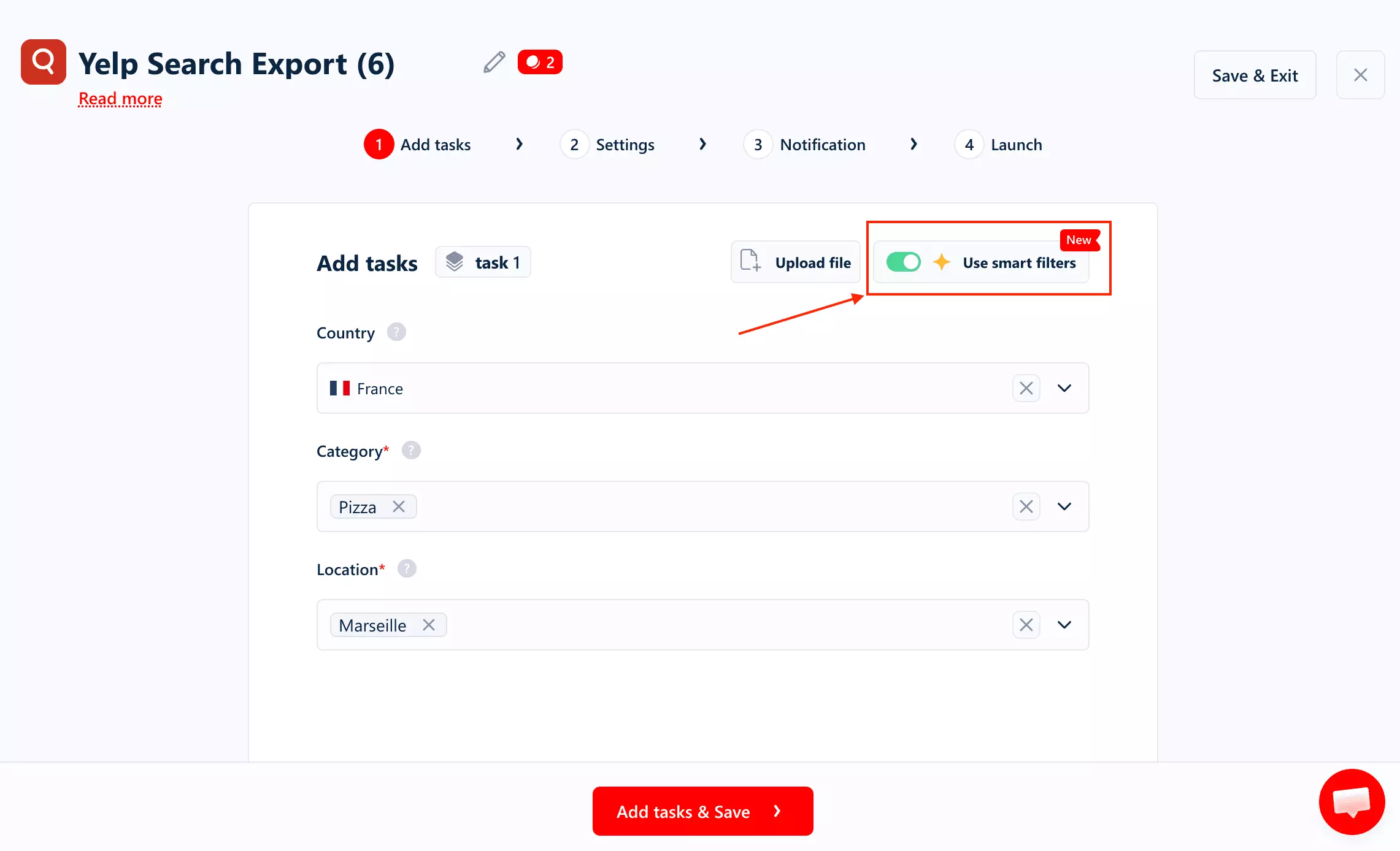smart filter on interface