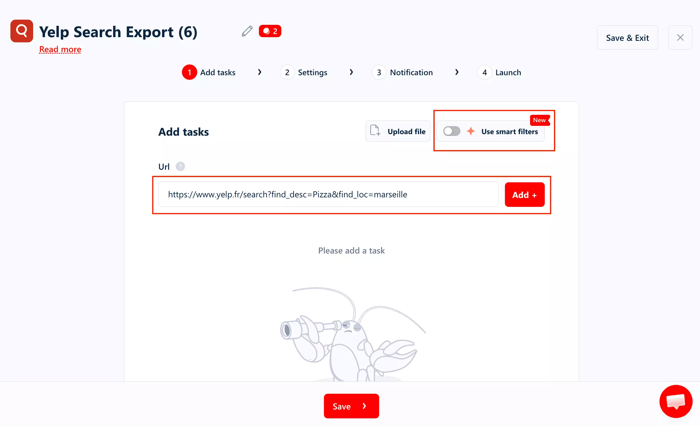 smart filter off interface