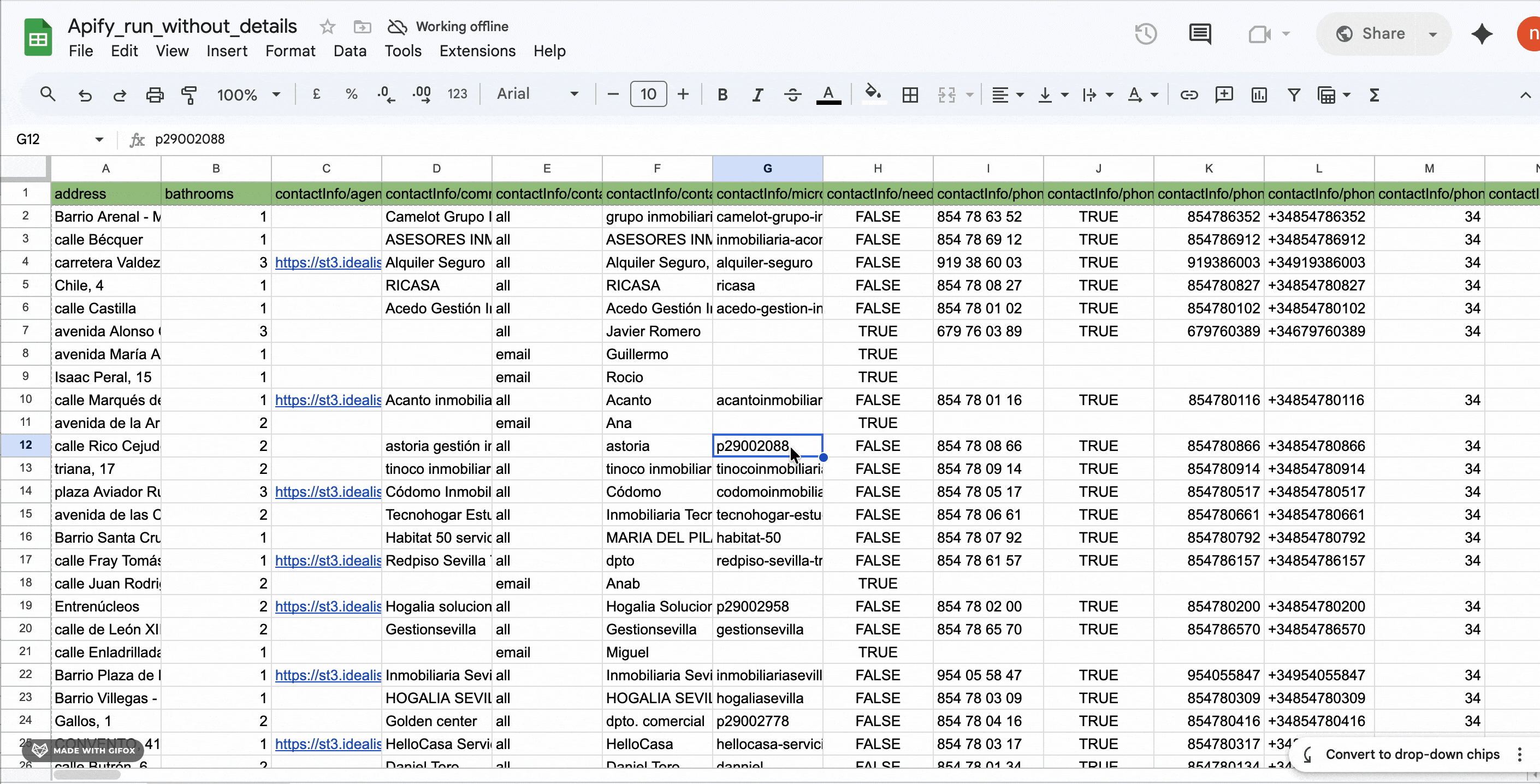 Apify run with fetch details vs without fetch details