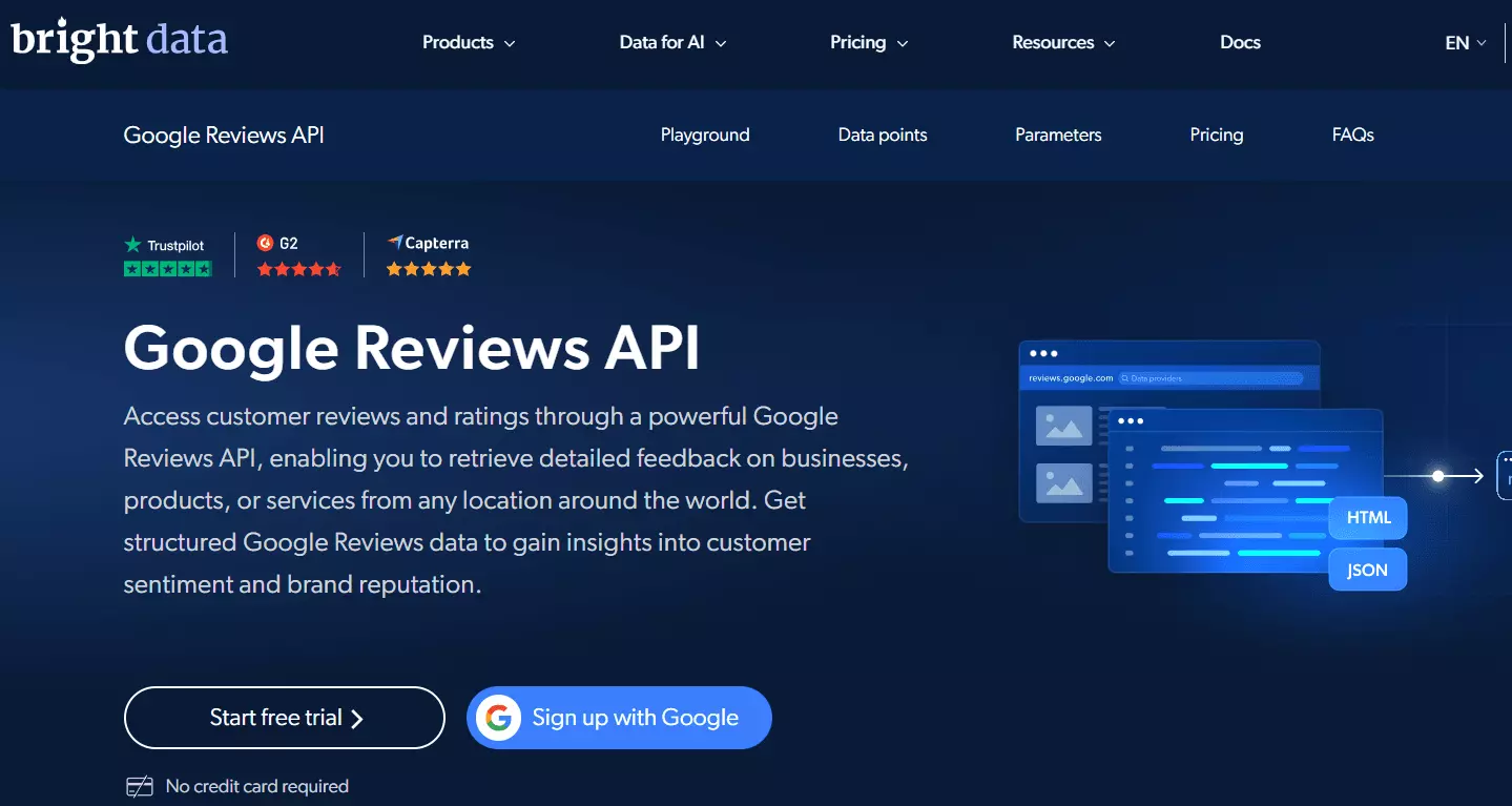 Bright Data Google reviews collector