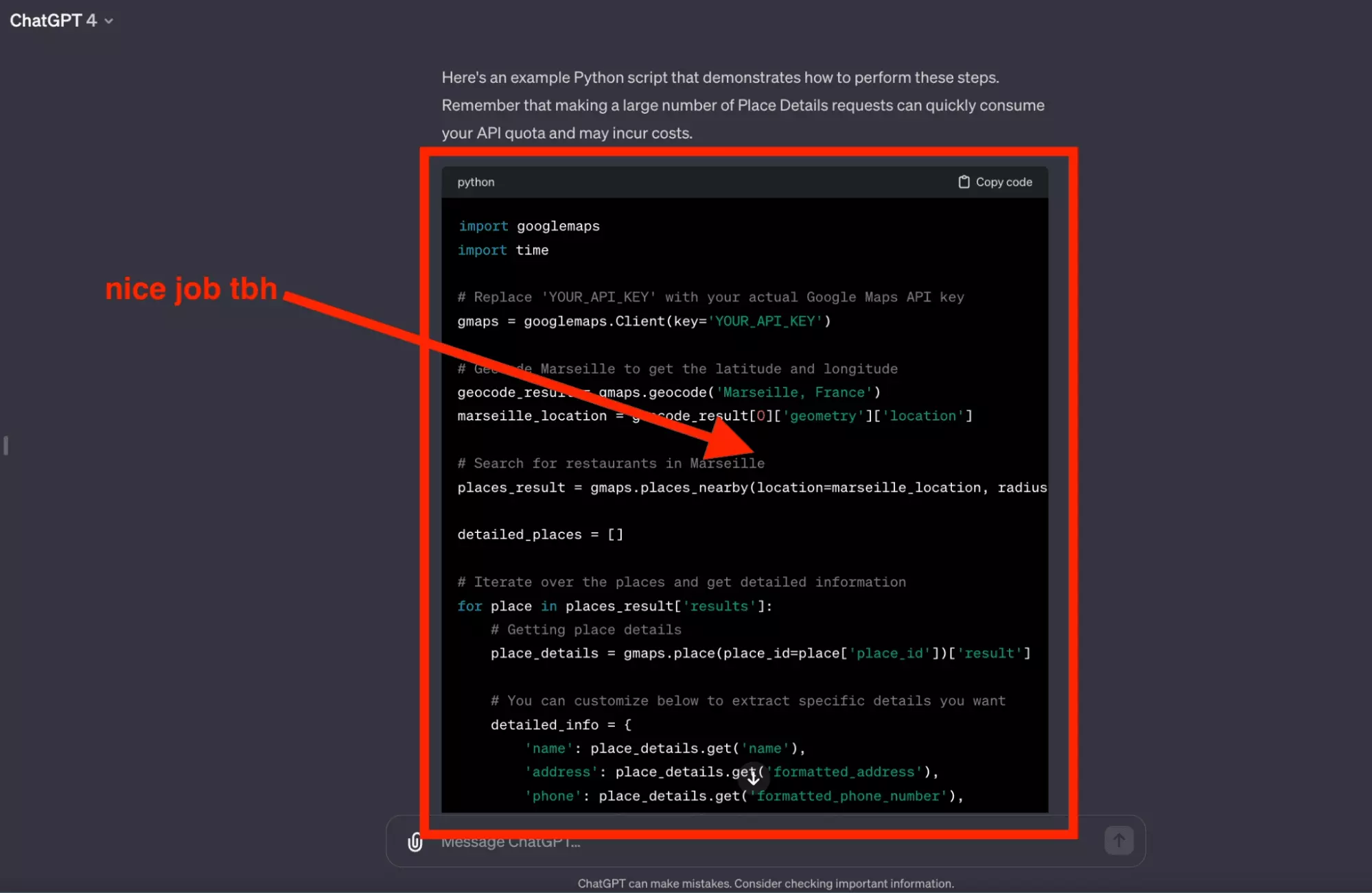 chatgpt4 code to scrape google places api.png