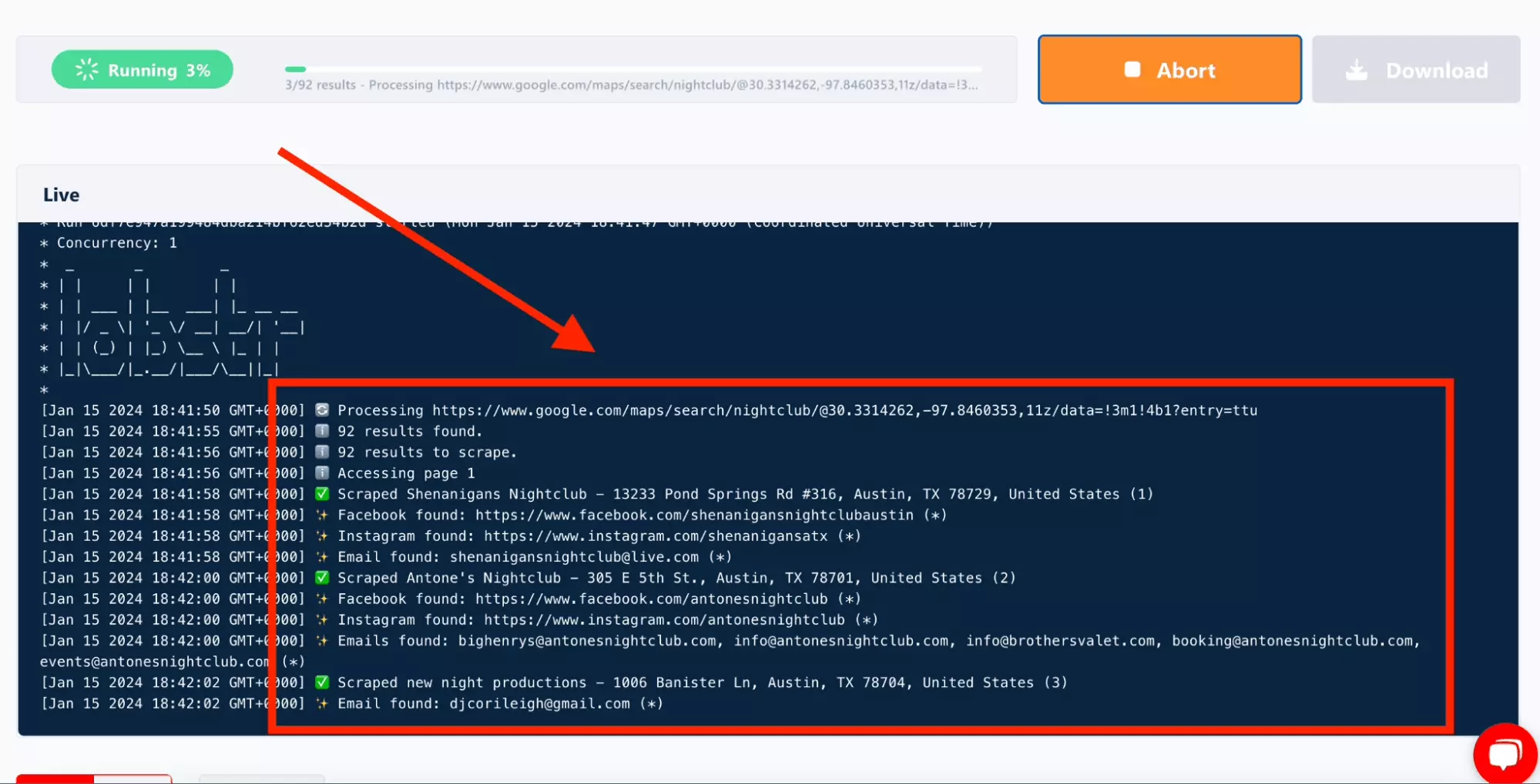 check lobstr squid console to check live results.png