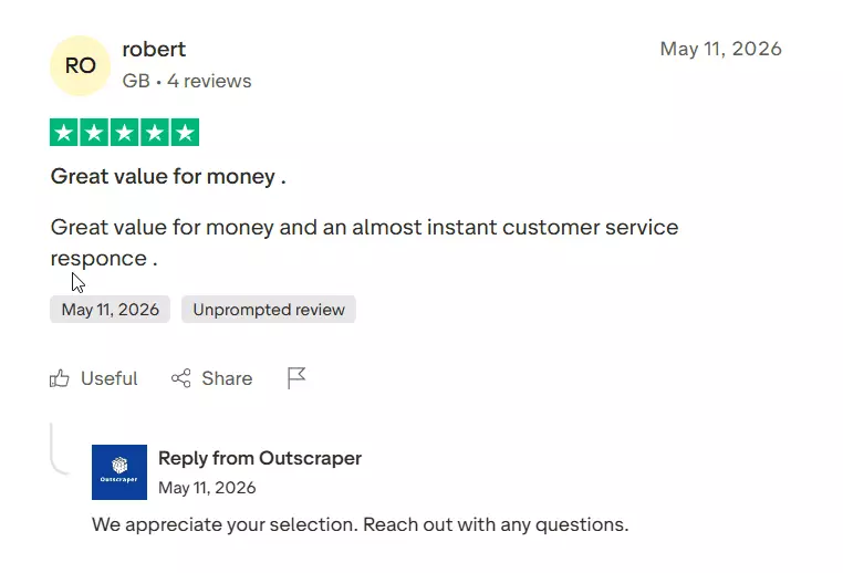 Outscraper customer support
