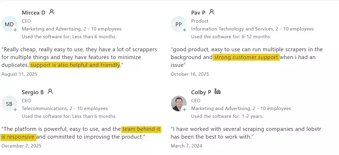 lobstr.io customer support