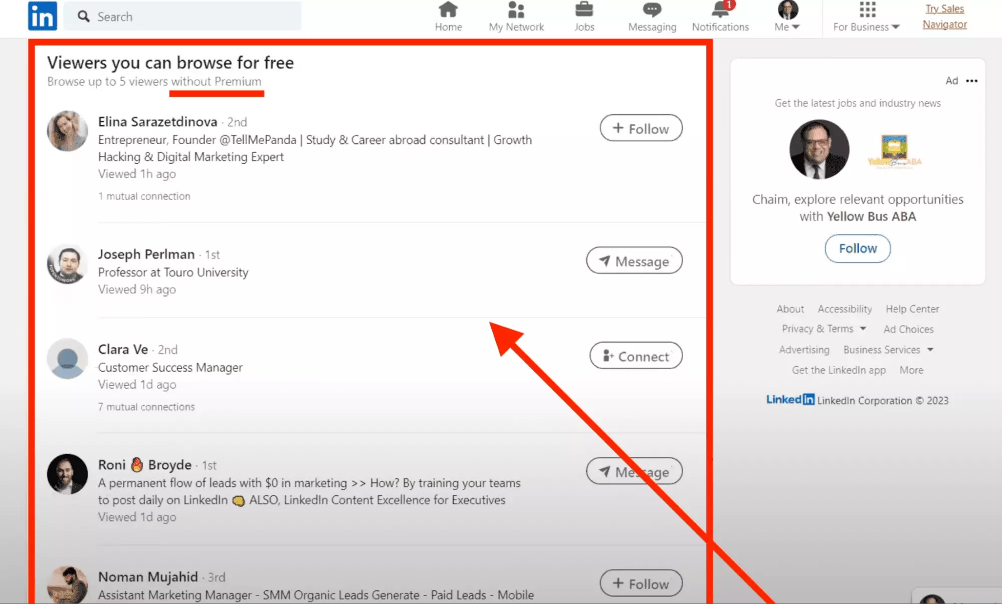 free linkedin account can view 5 last linkedin profile viewers - image9.png