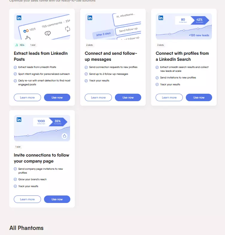 6 best Lobstr.io alternatives - What you’ll like about Phantombuster image17