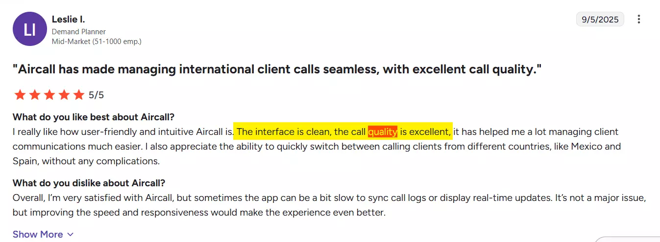 4 Best cold calling software of 2025 - Connect rate and call quality image36