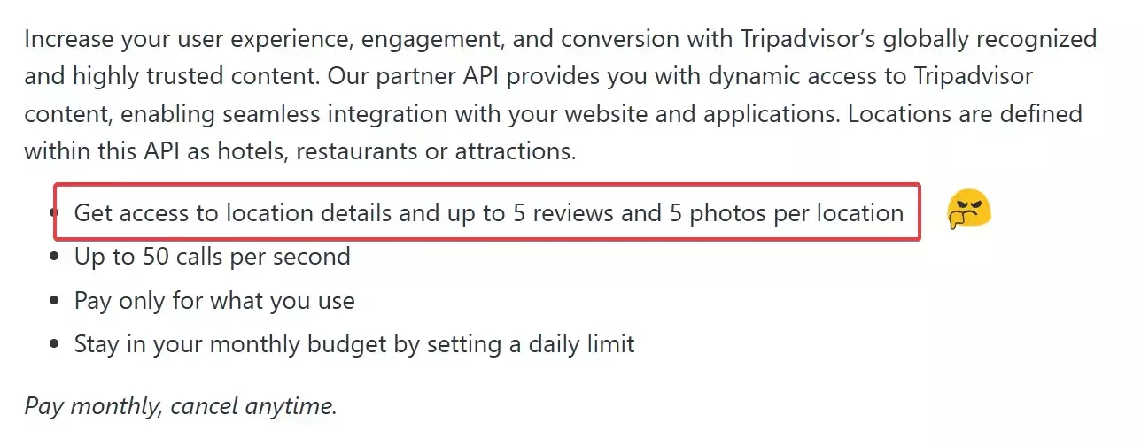 Why not just use TripAdvisor's official API?
