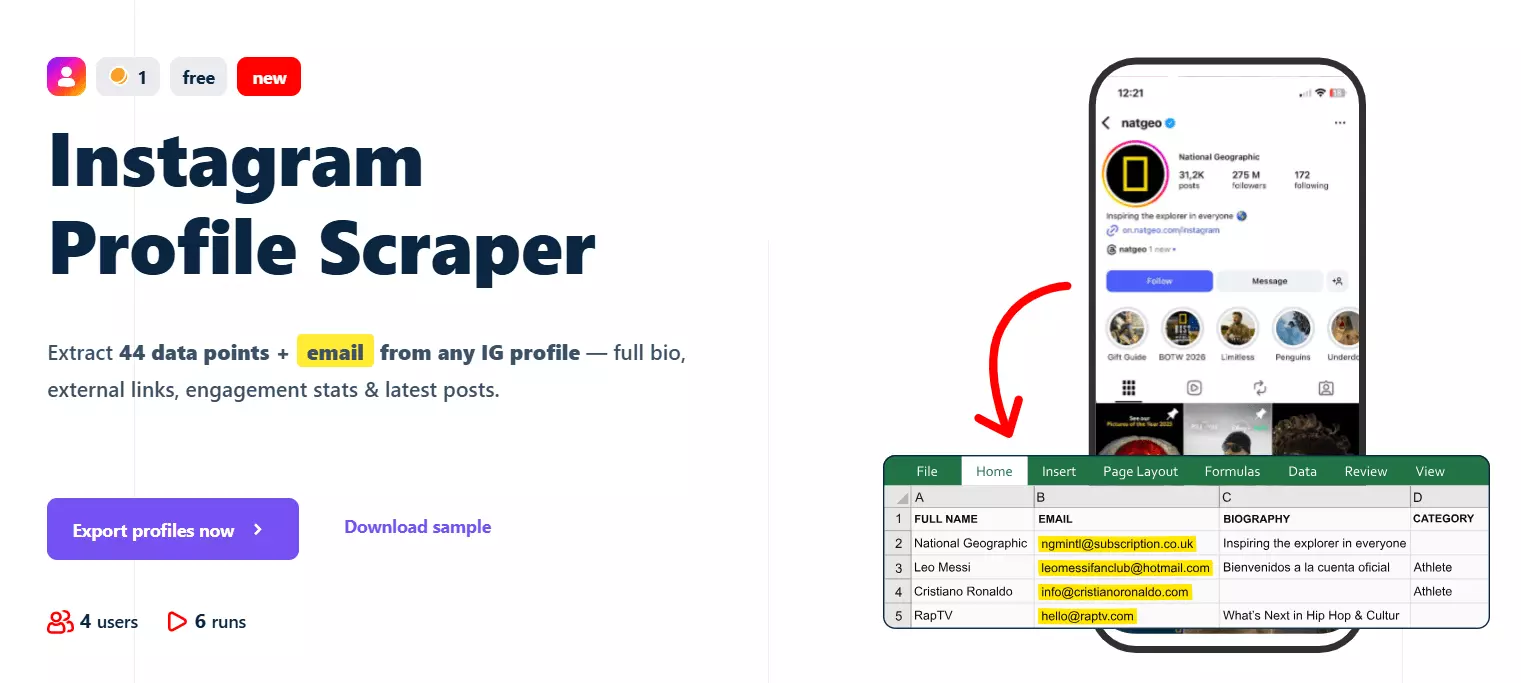 2 ways to scrape Instagram profiles - Best Instagram Profile Scraper: Lobstr.io