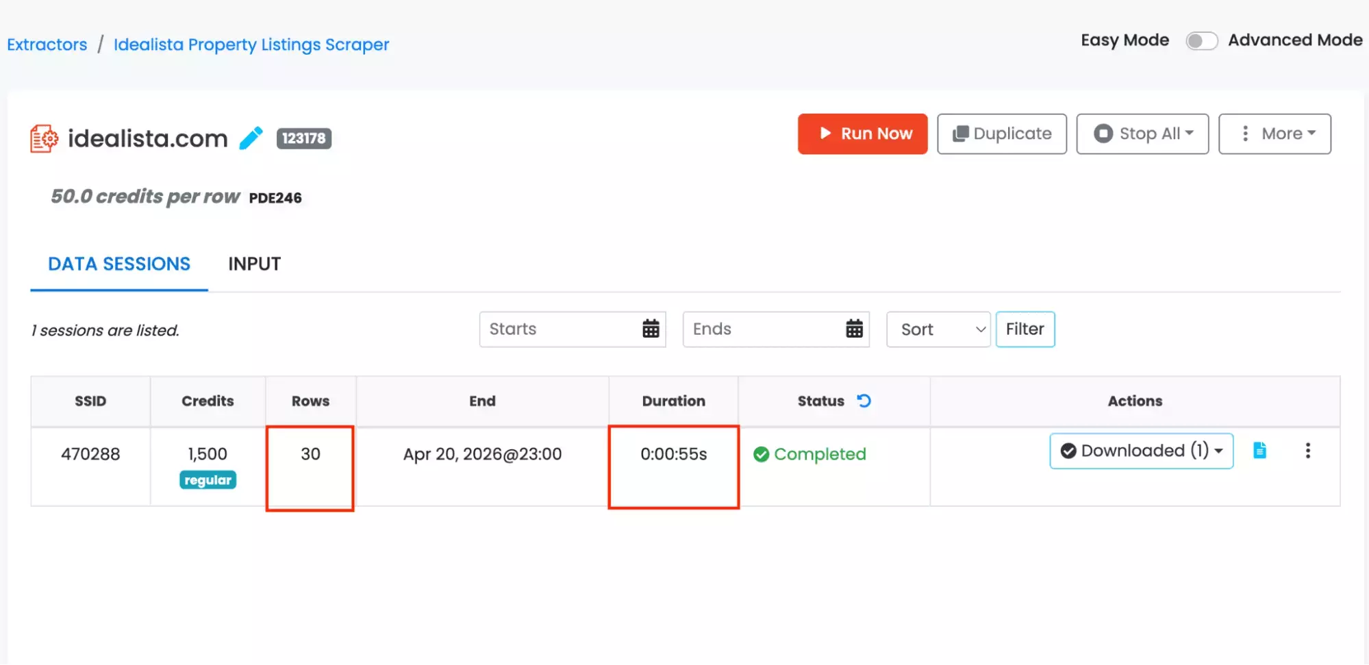 WebAutomation.io speed test β 30 results in 55 seconds
