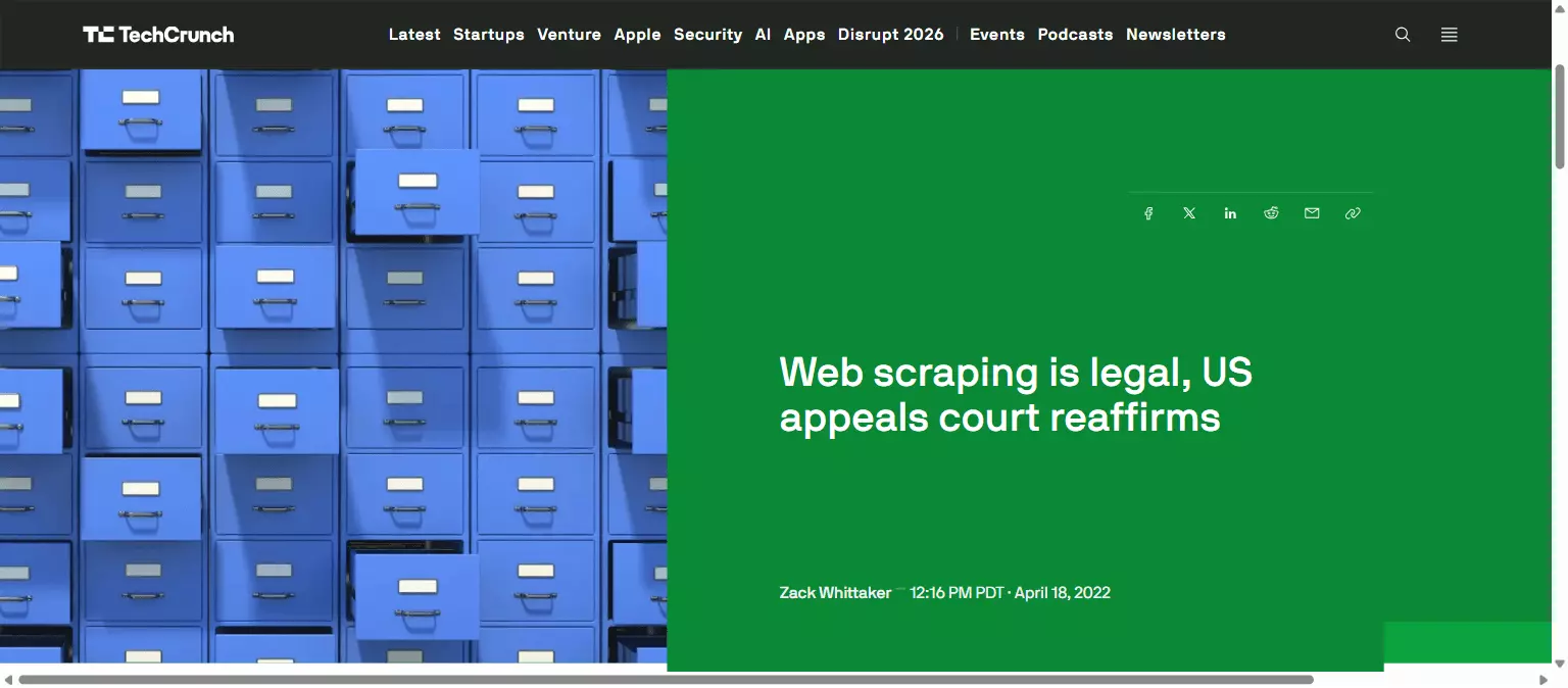 Is scraping legal - US appeals court reaffirms web scraping is legal