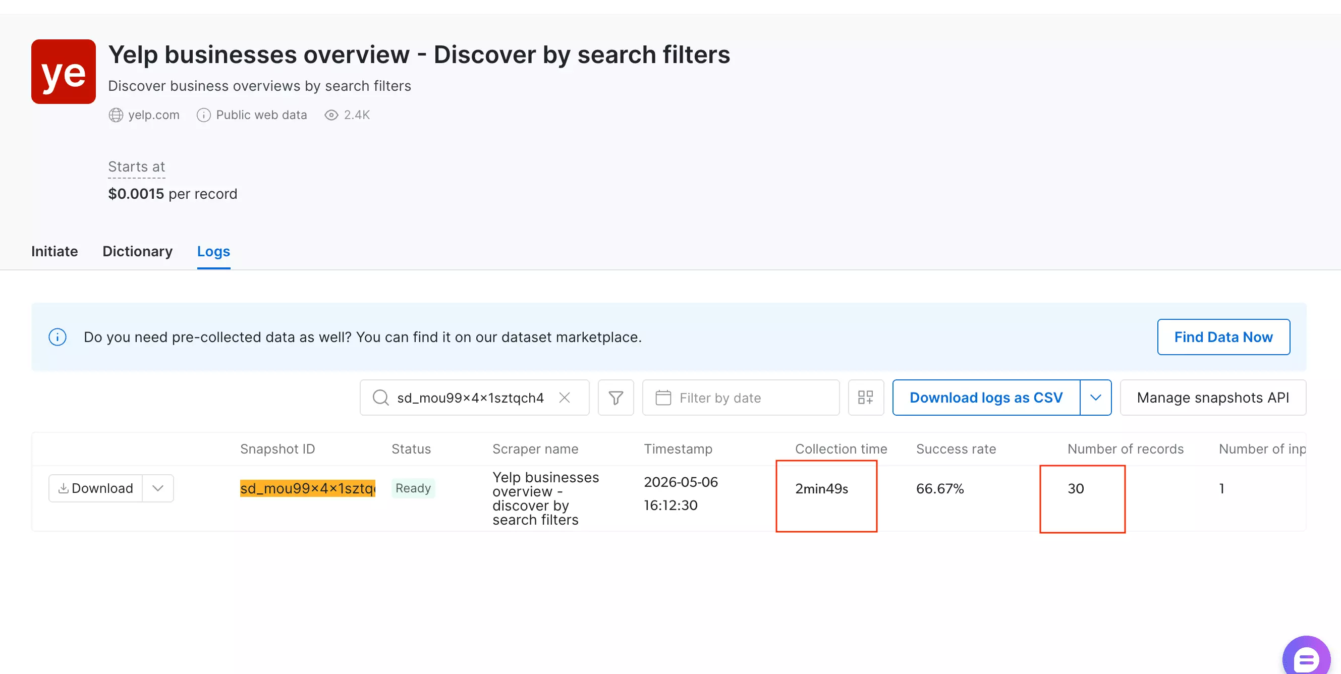 speed result with Discover by search filters