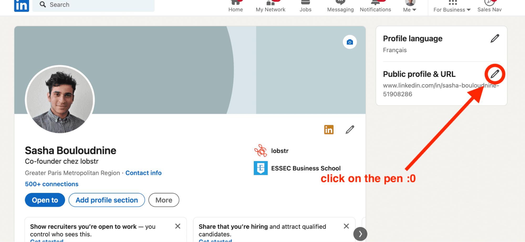 click on the blue top right pencil icon to update your linkedin url - image7.png