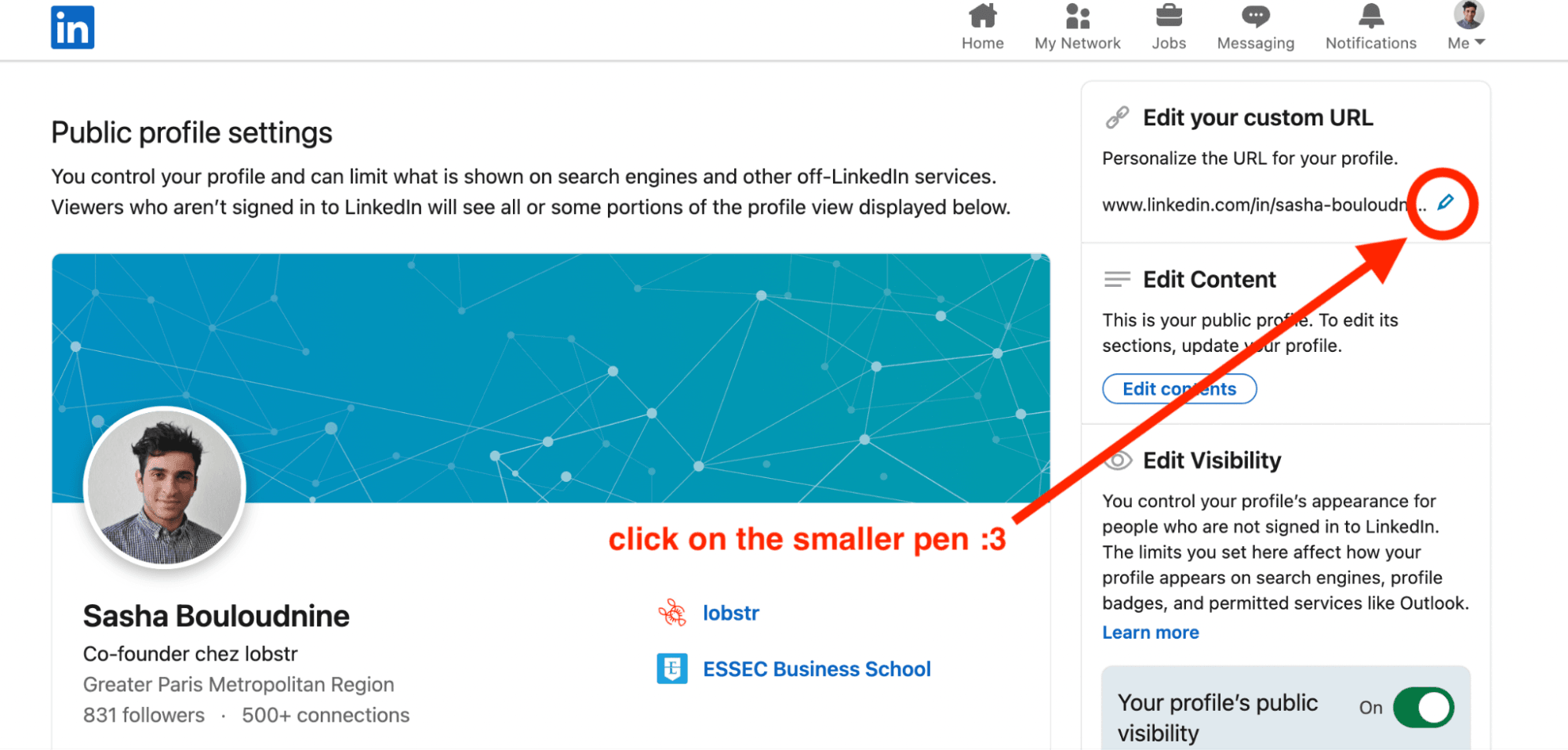 click on the top righ pencil icon to update your linkedin url - image14.png